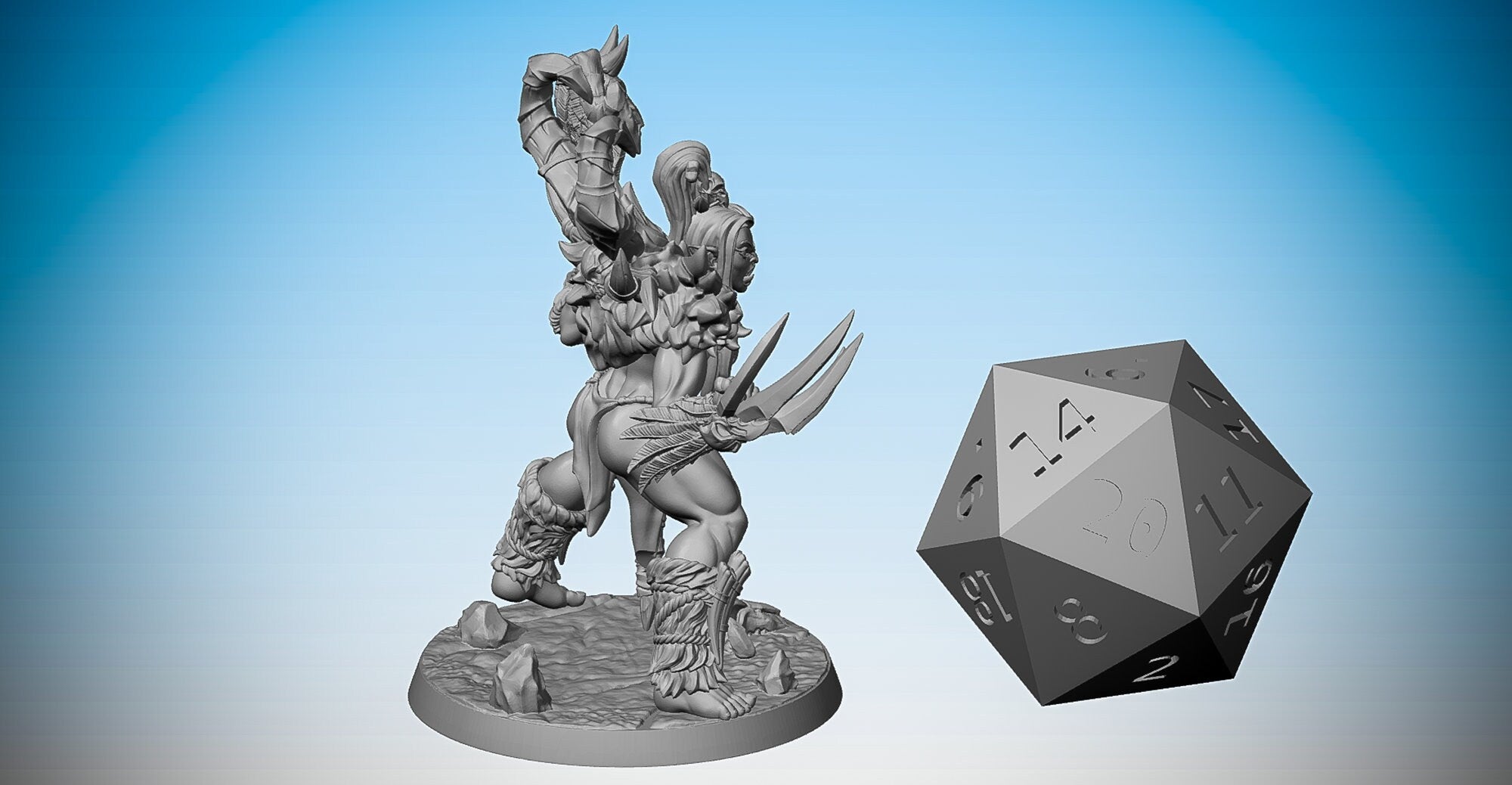 ORK SHAMAN "Vesdra with Staff" | Dungeons and Dragons | DnD | Pathfinder | Tabletop | RPG | Hero Size | 28 mm-Role Playing Miniatures