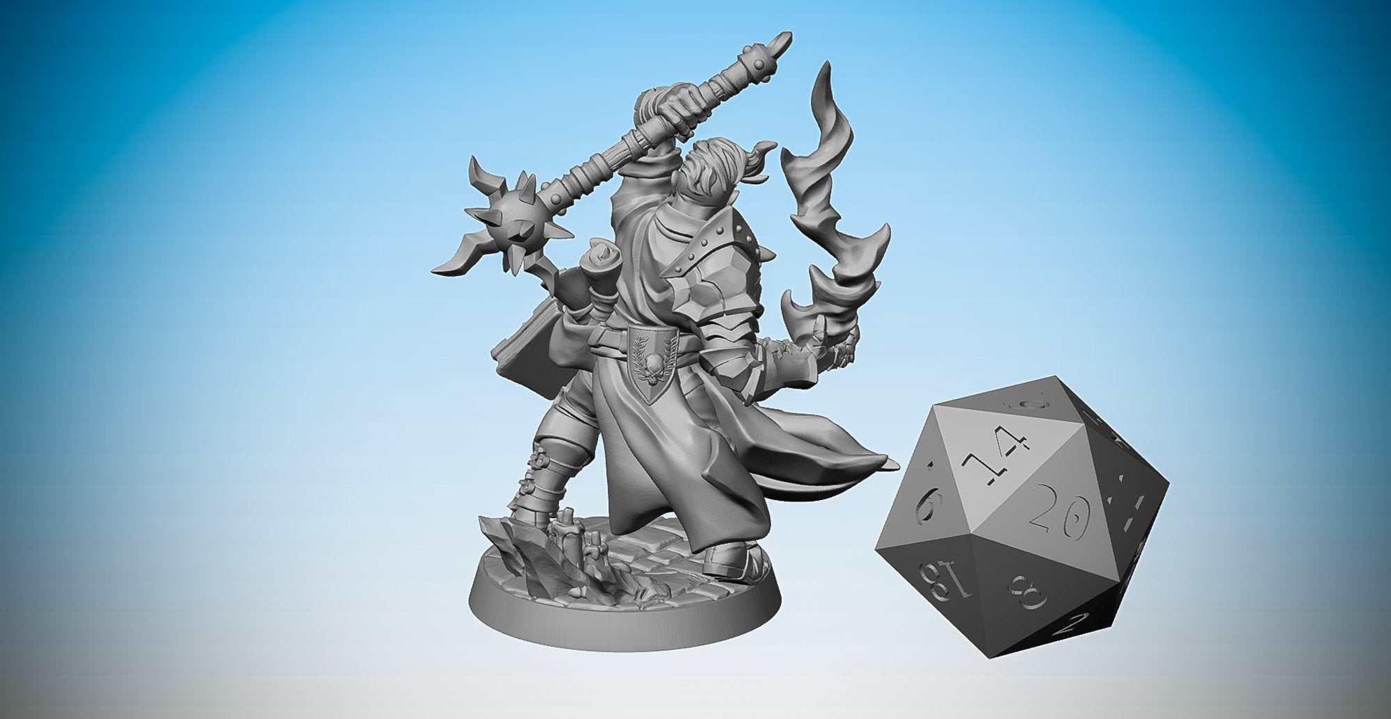 CLERIC "Marko the Sol Justicar" | Dungeons and Dragons | DnD | Pathfinder | Tabletop | RPG | Hero Size | 28 mm-Role Playing Miniatures