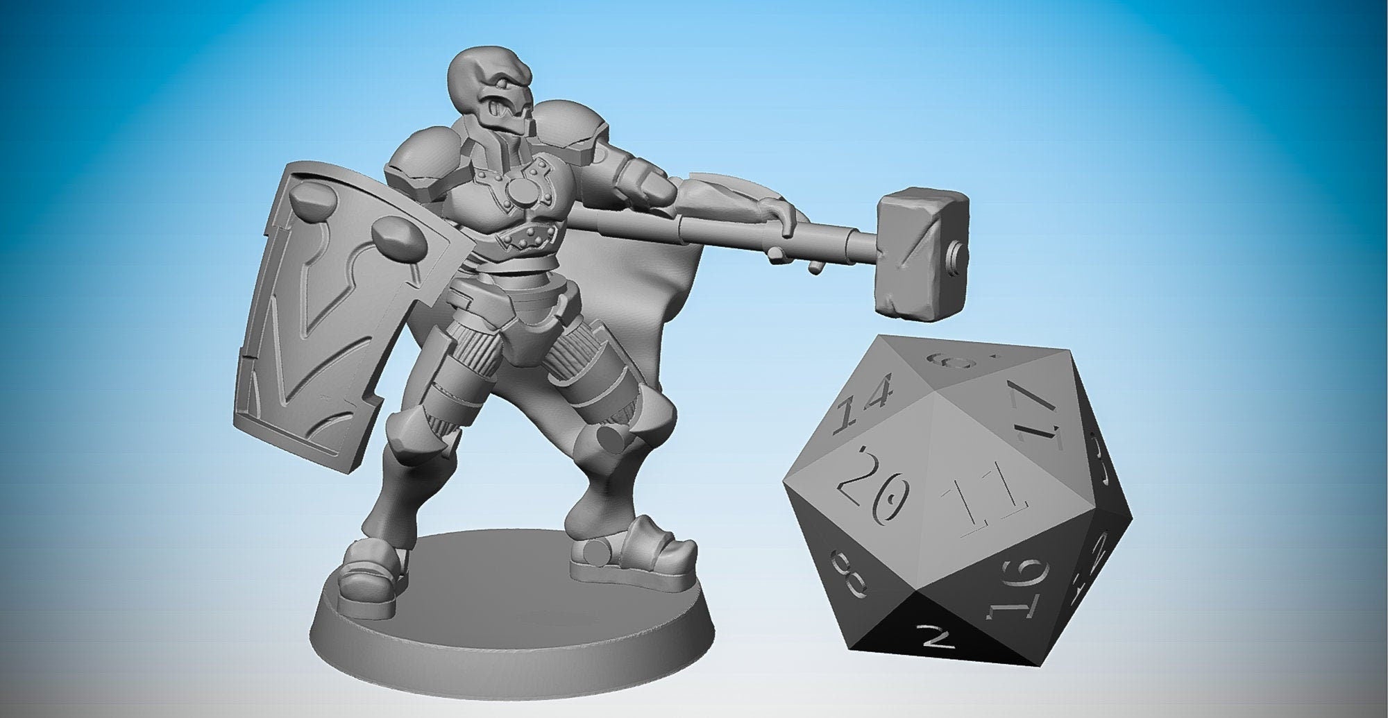 WARFORGED Paladin Cleric "Fulcrum" | Dungeons and Dragons | | DnD | Pathfinder | Tabletop | RPG | Hero Size | 28 mm-Role Playing Miniatures