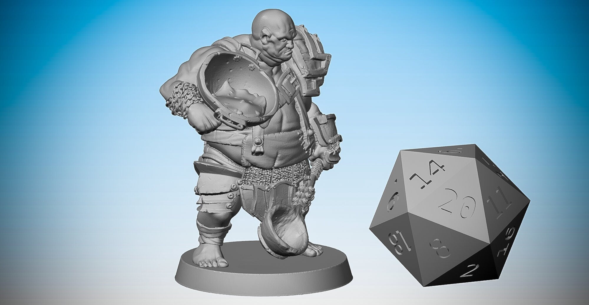 HALF OGRE Cook | Townsfolk Npc | Dungeons and Dragons | DnD | Pathfinder | Tabletop | RPG | Hero Size | 28 mm-Role Playing Miniatures
