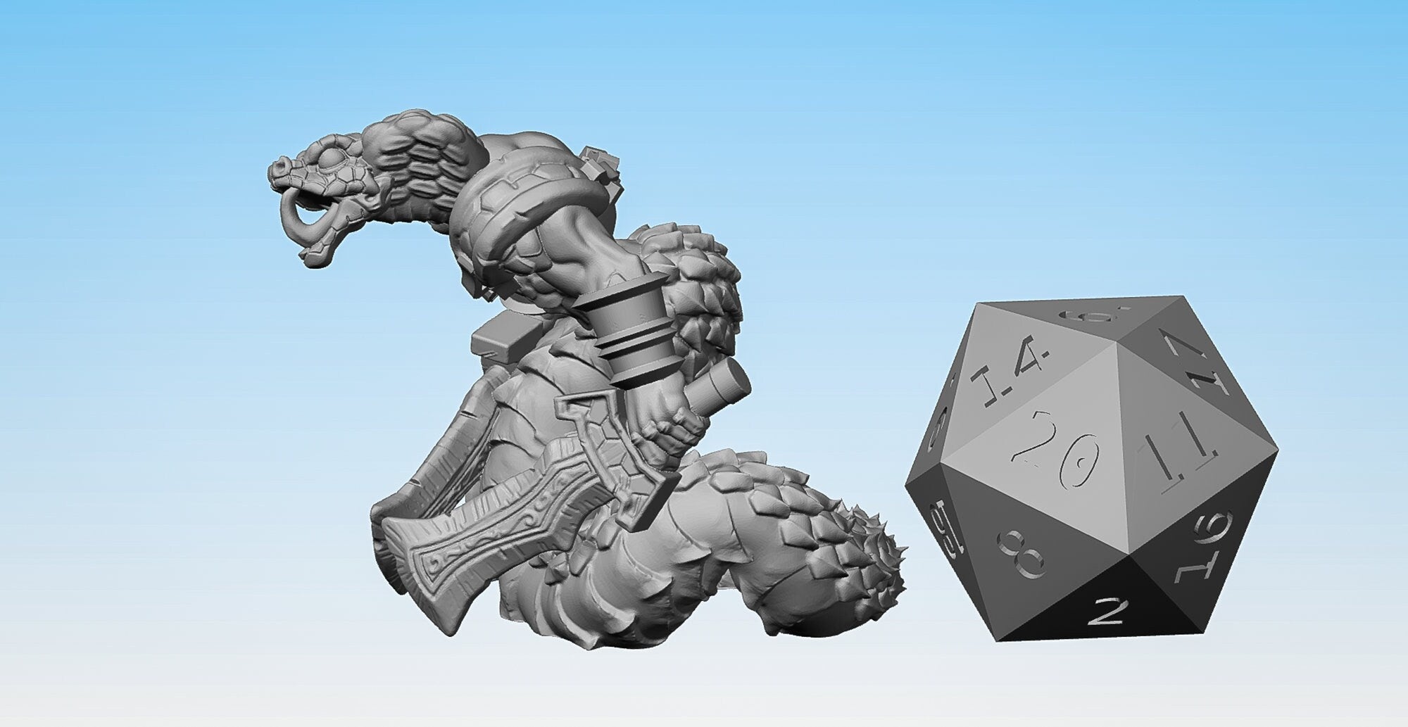 YUAN-TI Abominium "Destroyer" | Dungeons and Dragons | DnD | Pathfinder | Tabletop | RPG | Hero Size | 28 mm-Role Playing Miniatures