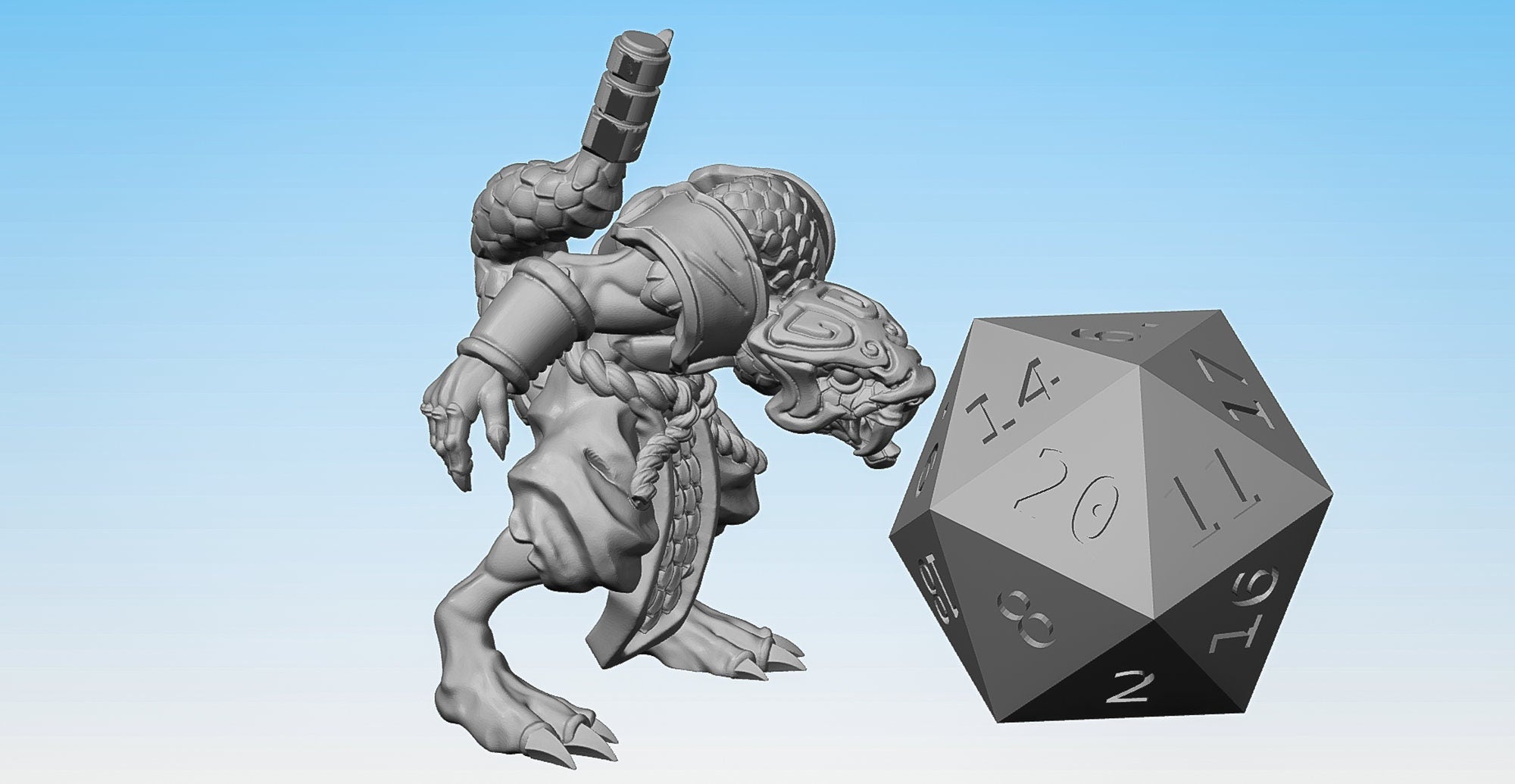 YUAN-TI Malison "Brawler" | Dungeons and Dragons | DnD | Pathfinder | Tabletop | RPG | Hero Size | 28 mm-Role Playing Miniatures