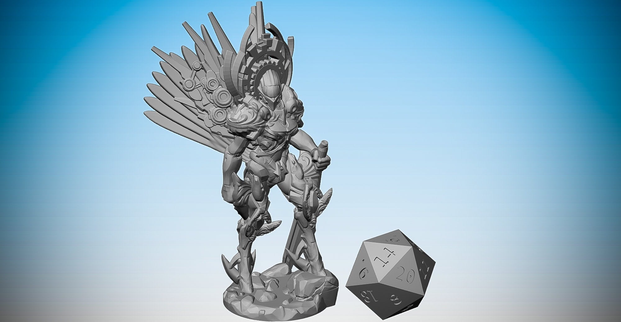 CLOCKWORK ANGEL | Dungeons and Dragons | DnD | Pathfinder | Tabletop | RPG | Hero Size | 28 mm-Role Playing Miniatures