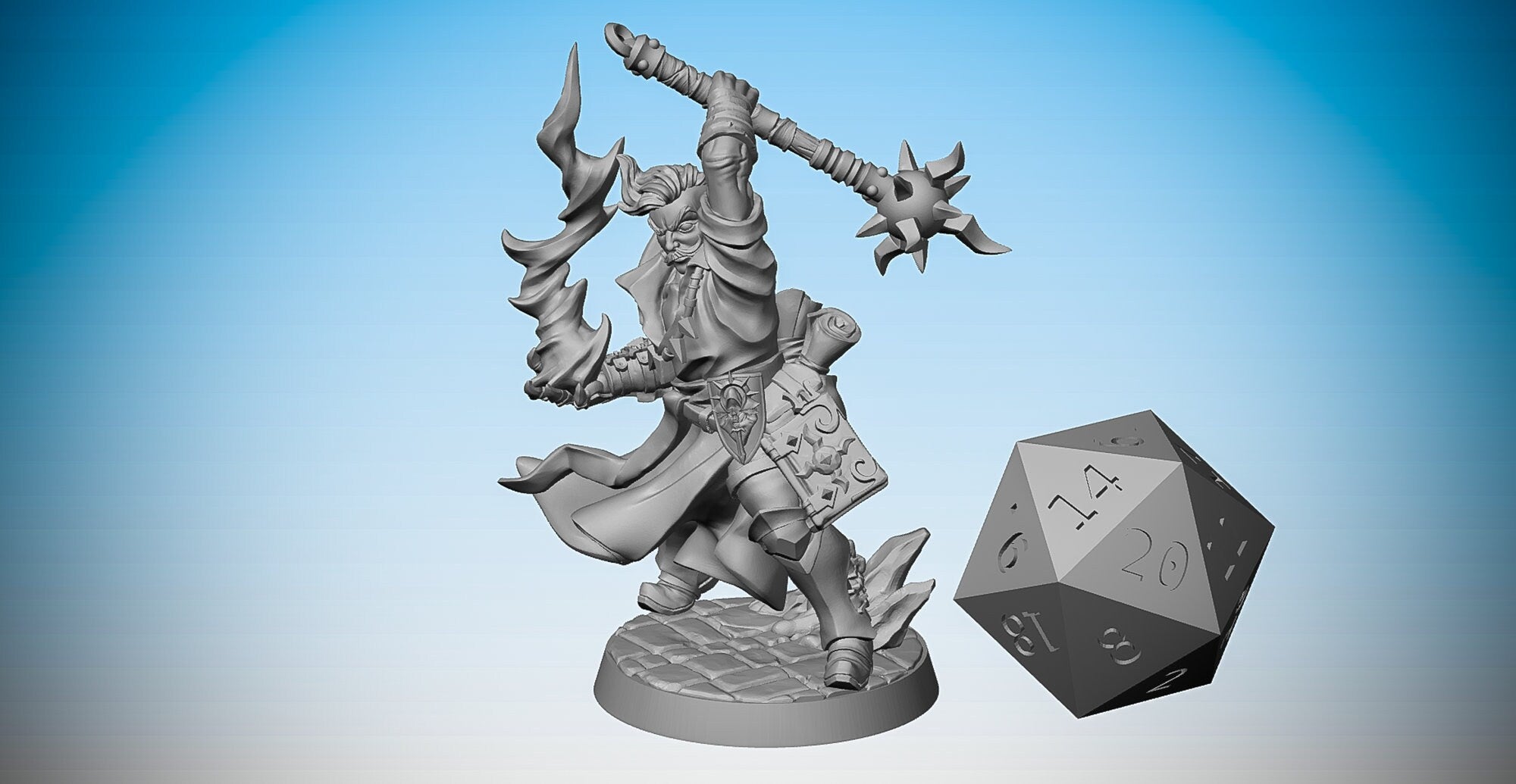 CLERIC "Marko the Sol Justicar" | Dungeons and Dragons | DnD | Pathfinder | Tabletop | RPG | Hero Size | 28 mm-Role Playing Miniatures