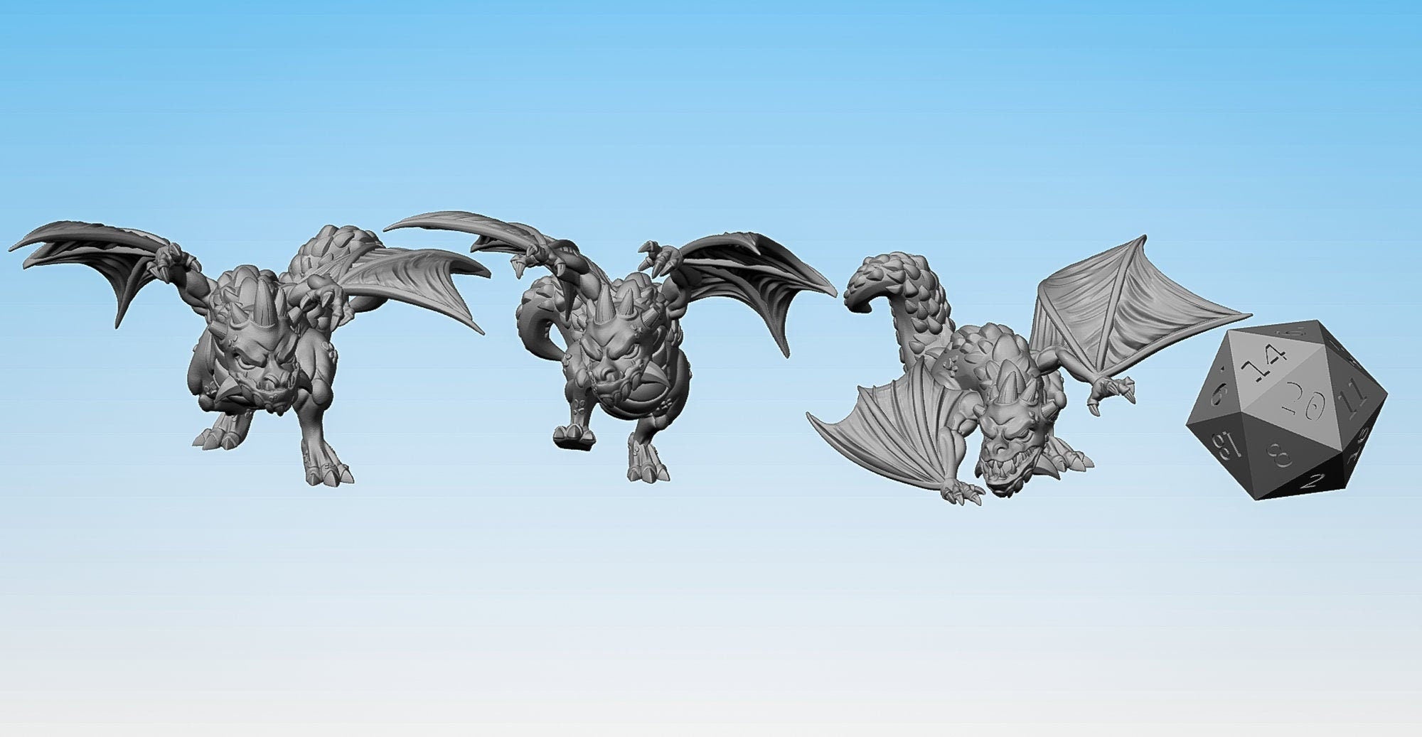 BABY DRAGON Hatchling "Zulud The Young One" (3 Versions) | Dungeons and Dragons | DnD | Pathfinder | Tabletop | RPG | Hero Size | 28 mm-Role Playing Miniatures