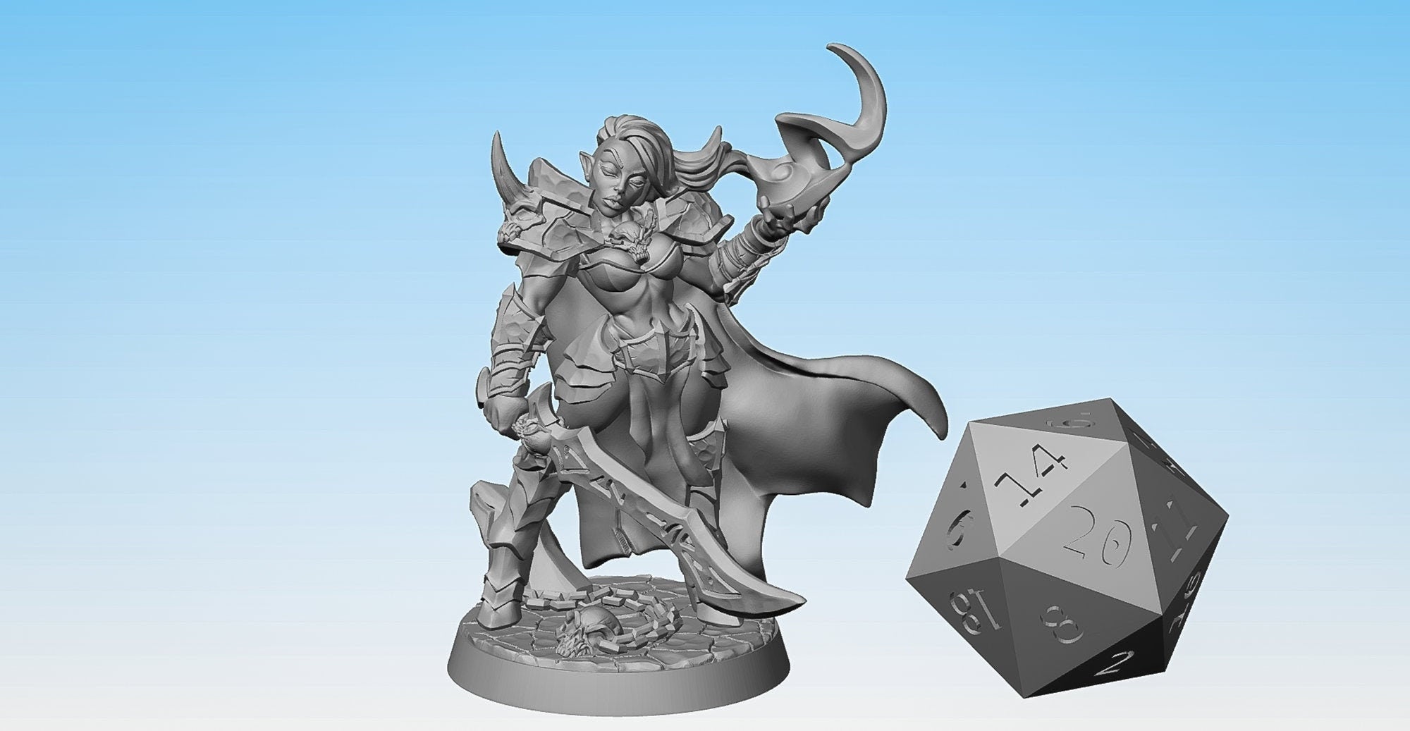 DIABOLICA the Eternal (Sword Edition) | Dungeons and Dragons | DnD | Pathfinder | Tabletop | RPG | Hero Size | 28 mm-Role Playing Miniatures