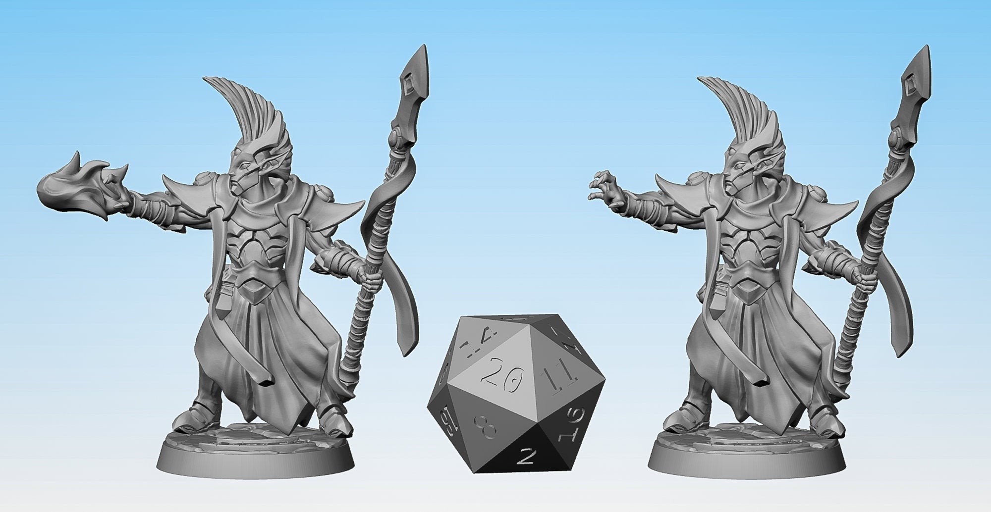 DROW ELF (m) Cleric (2 Versions)-Role Playing Miniatures