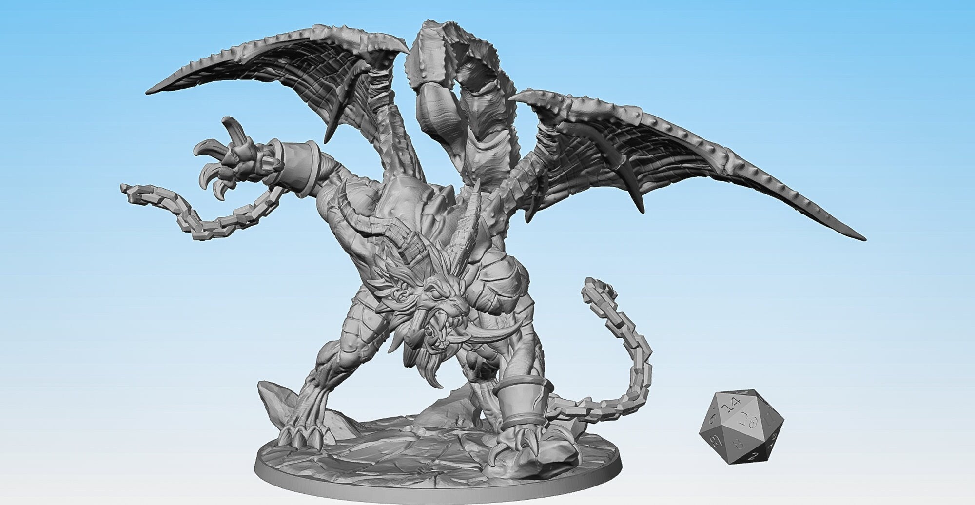 Boss ASHEN MANTICORE 12 cm | Dungeons and Dragons | DnD | Pathfinder | Starfinder | Tabletop | RPG | Hero Size | 28 mm-Role Playing Games