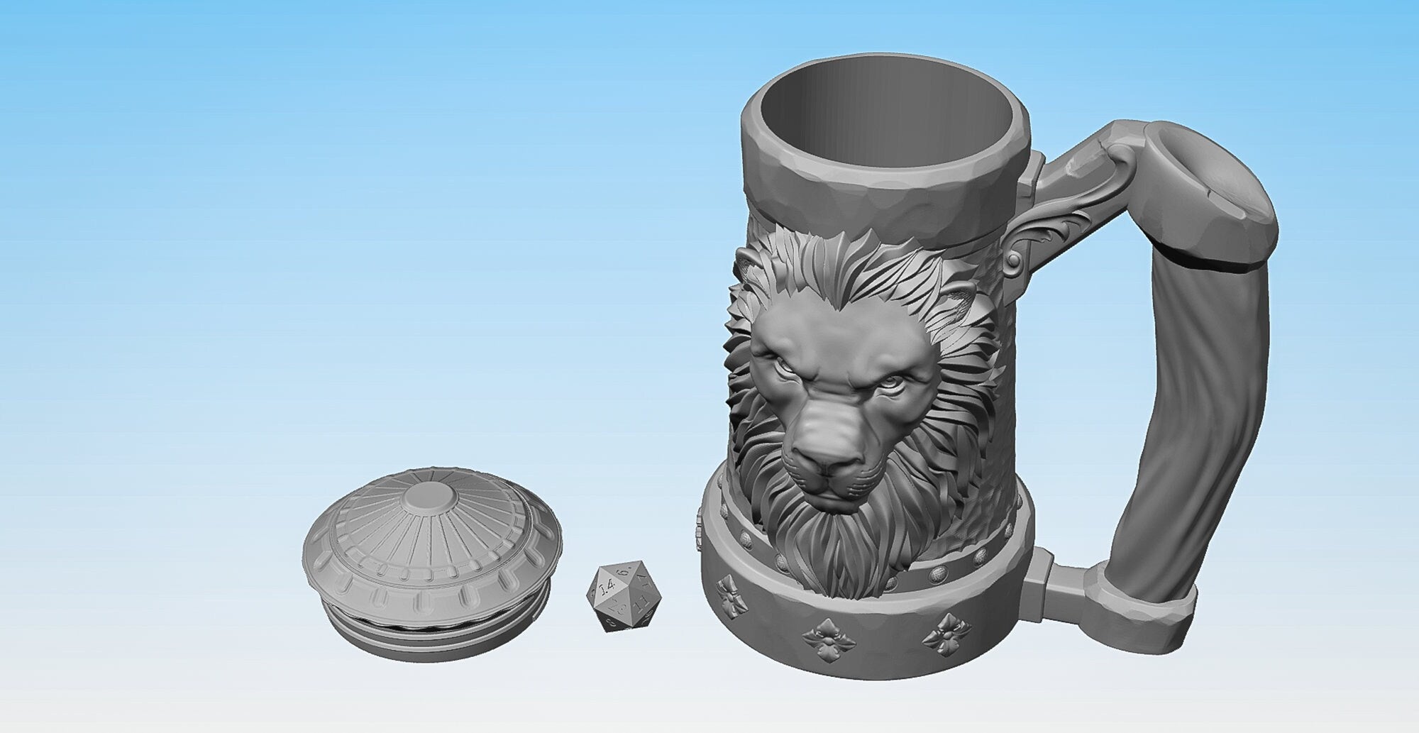 The LION BREW | Mythic Mug | Larp | Gaming Zubehör | Tabletop | Dice Cup | Box | Holder | Dungeons and Dragons | DnD | RPG | Fantasy-Role Playing Games