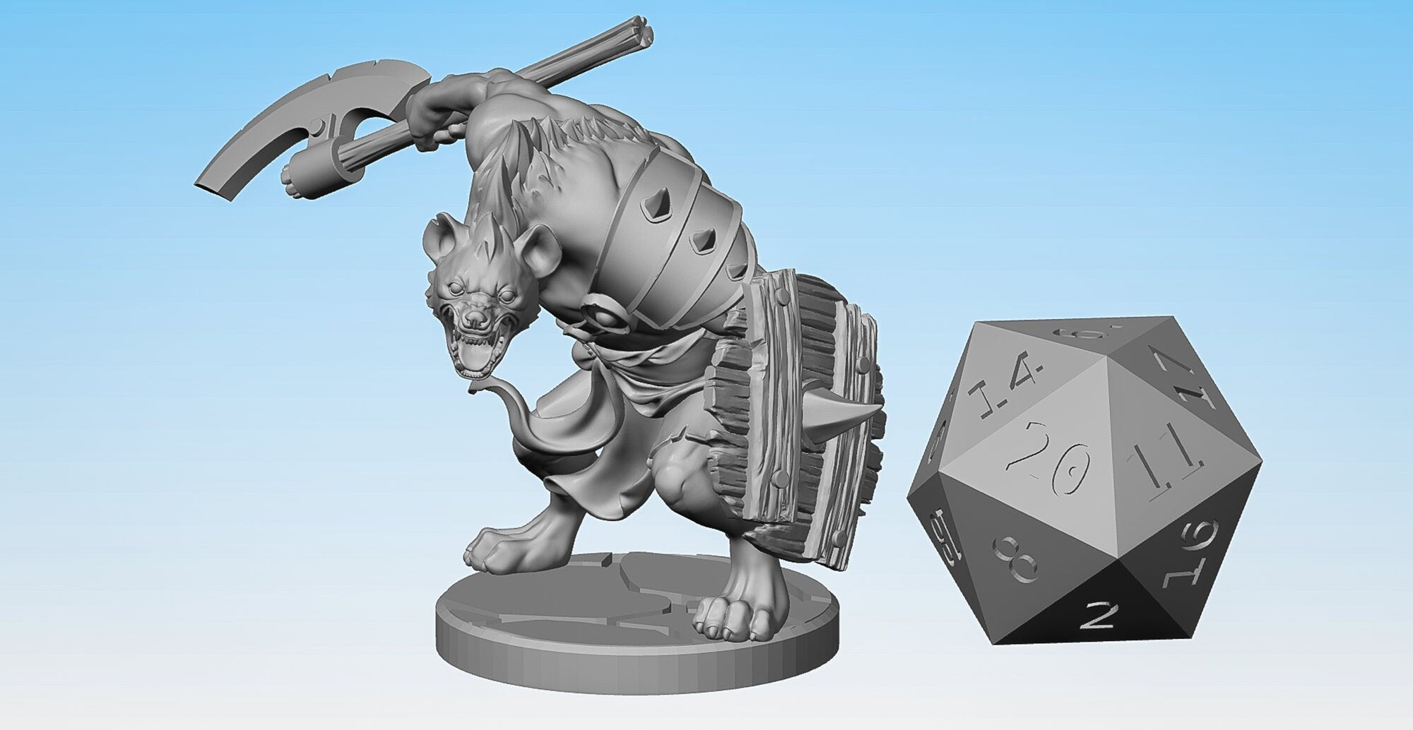 GNOLL FIGHTER | Dungeons and Dragons | DnD | Pathfinder | Tabletop | RPG | Hero Size | 28 mm-Role Playing Miniatures