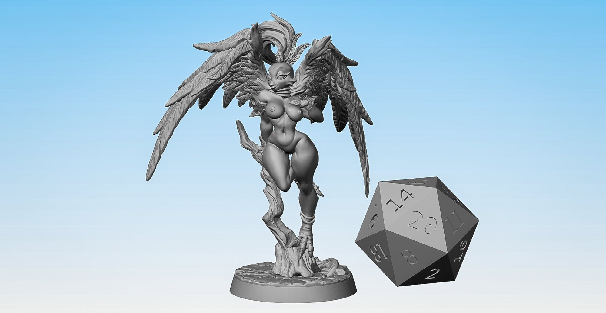SEXY PINUP Gryphkin "Gryphinia" (2 Versions & Options)-Role Playing Miniatures