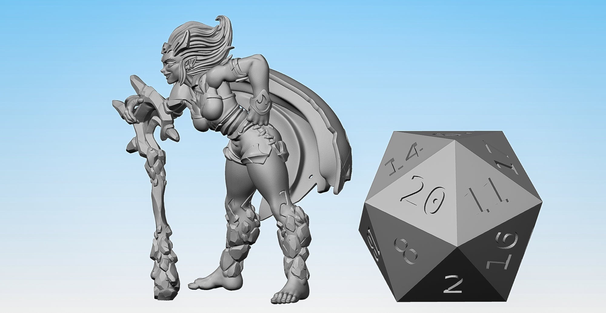 MAGMA SORCERESS "Standing"-Role Playing Miniatures