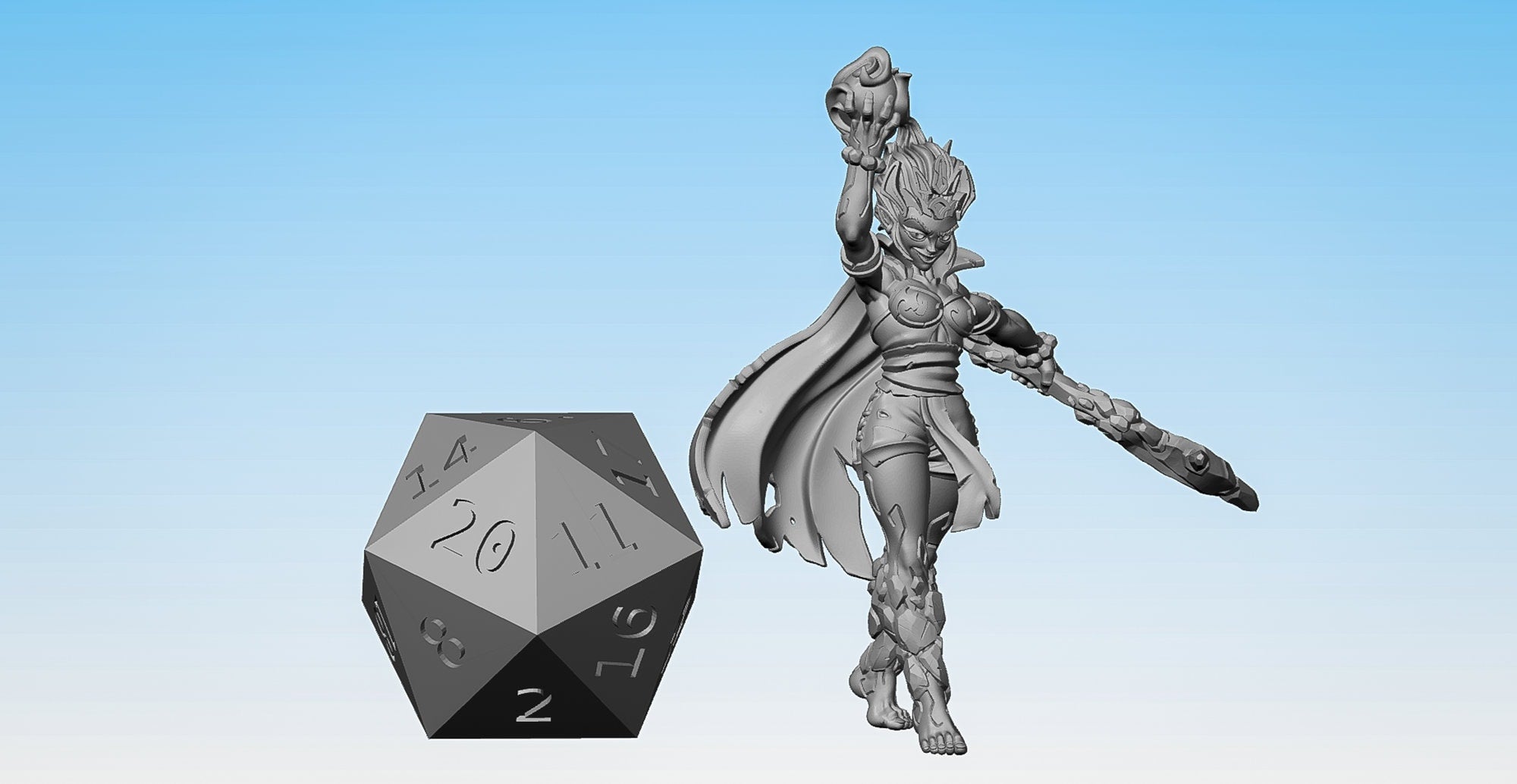 MAGMA SORCERESS "Preparing"-Role Playing Miniatures