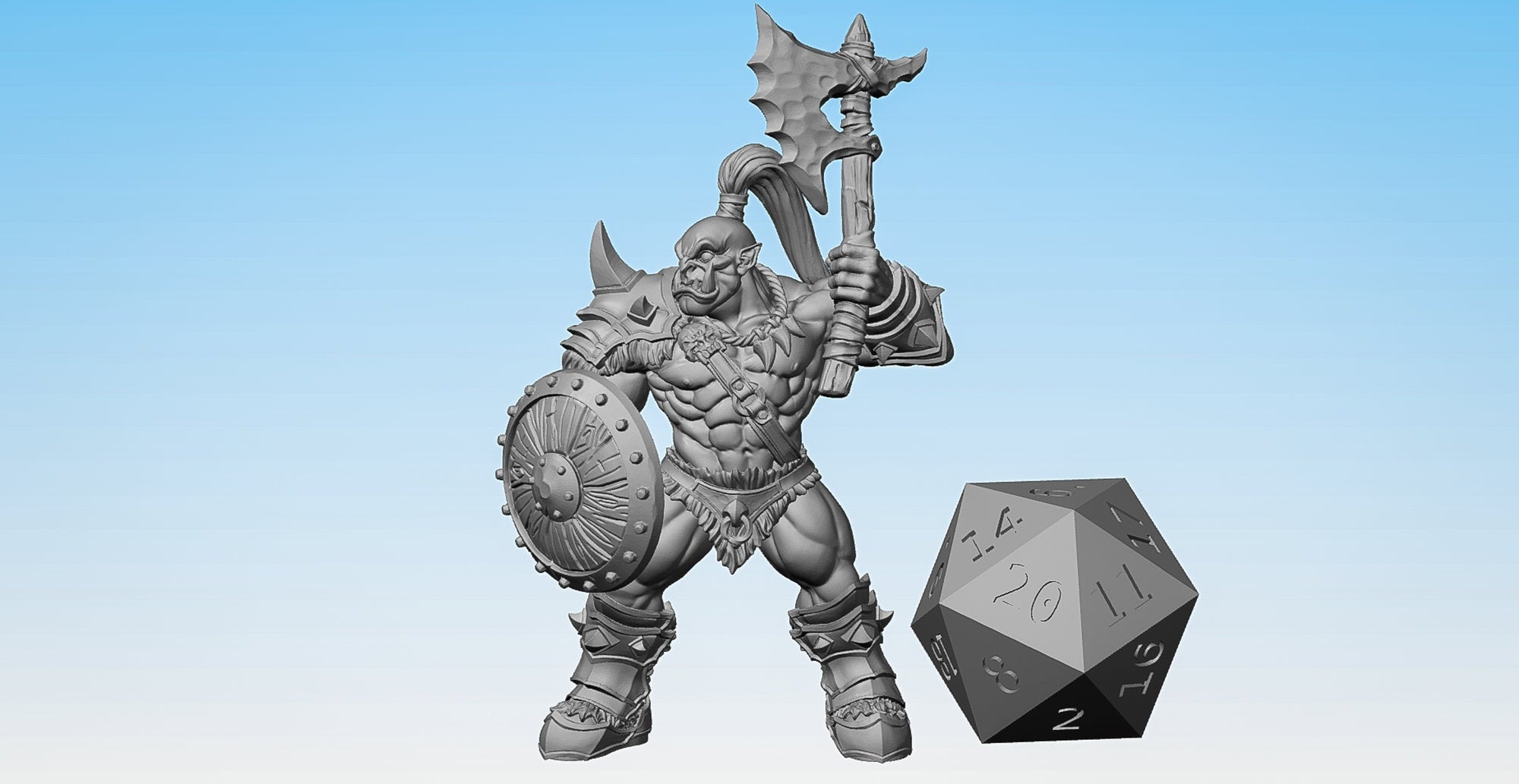 ORC WARRIOR "Axe+Shield"-Role Playing Miniatures