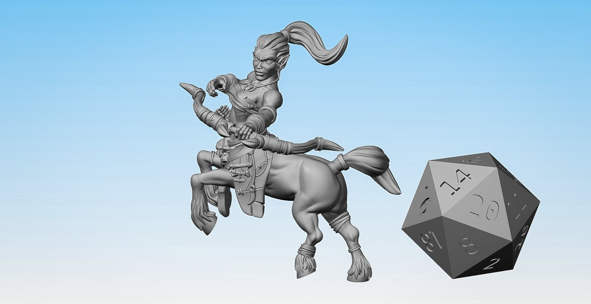 CENTAUR "RANGER" (F) | 3D Print Mini | Resin | Dungeons and Dragons | Pathfinder | Tabletop | RPG | Hero Size | 28 mm-Role Playing Miniatures