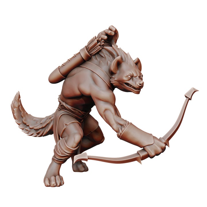 GNOLL ARCHER | Dungeons and Dragons | DnD | Pathfinder | Tabletop | RPG | Hero Size | 28 mm-Role Playing Miniatures
