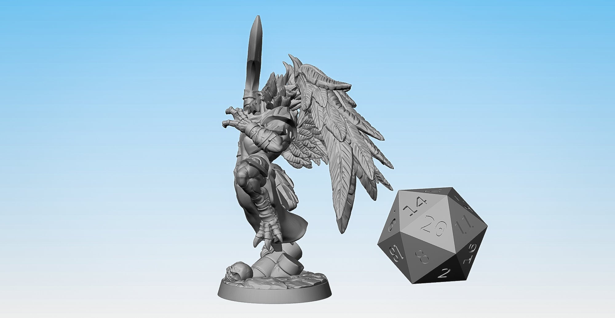 GRYPHONFOLK KENKU "Ranger" | Dungeons and Dragons | DnD | Pathfinder | Tabletop | RPG | Hero Size | 28 mm-Role Playing Miniatures