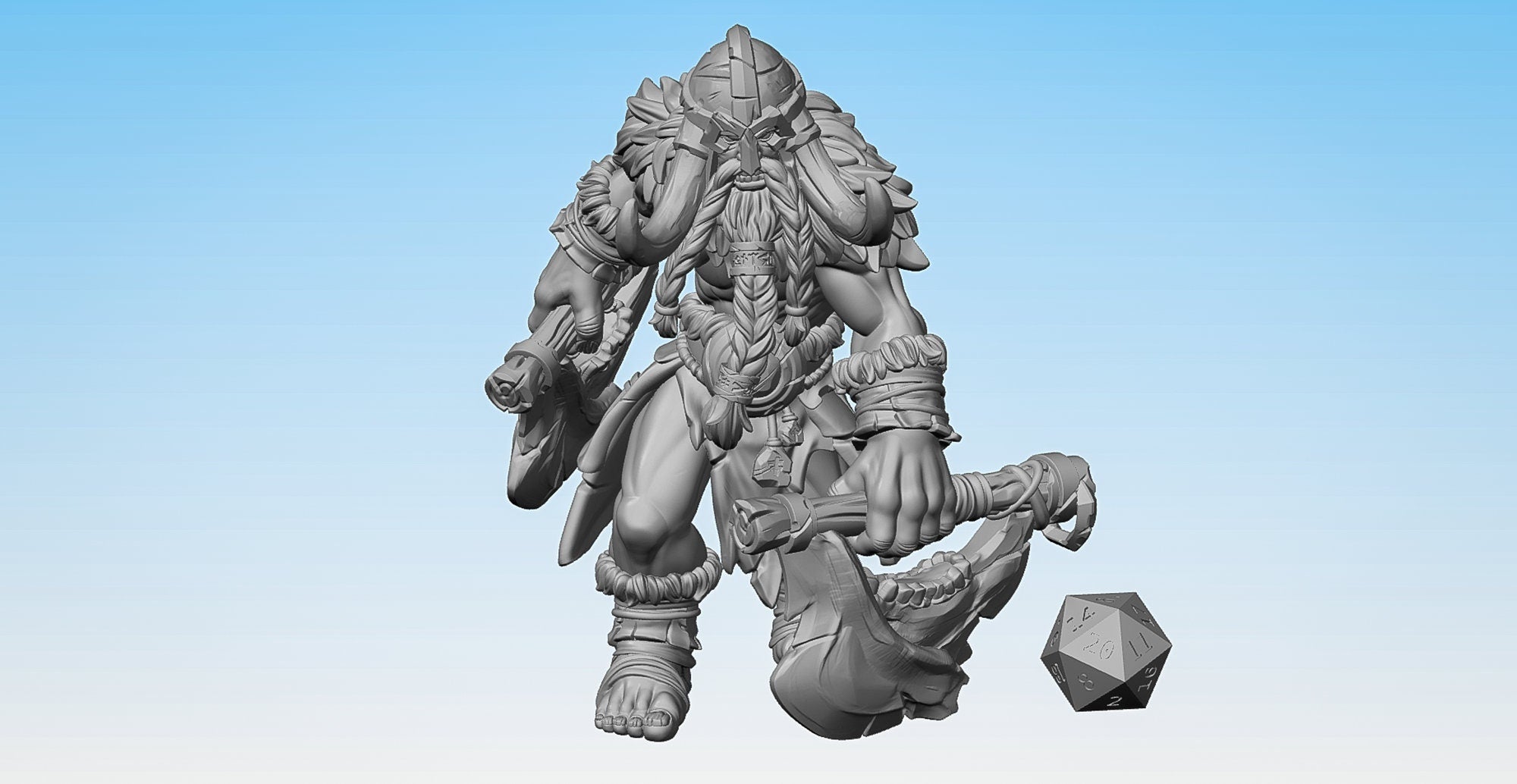 FROST GIANT (M) "Meat Mincer" ca. 12 cm | Dungeons and Dragons | DnD | Pathfinder | Tabletop | RPG | Hero Size | 28 mm-Role Playing Miniatures