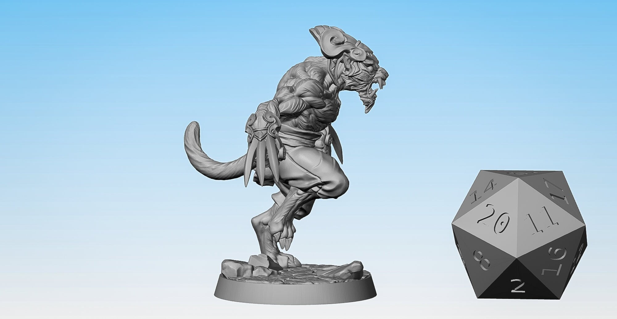 RAKSHASA "Monk" | Tabaxi | Dungeons and Dragons | DnD | Pathfinder | Tabletop | RPG | Hero Size | 28 mm-Role Playing Miniatures