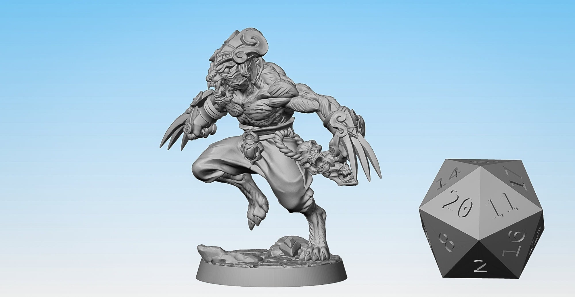 RAKSHASA "Monk" | Tabaxi | Dungeons and Dragons | DnD | Pathfinder | Tabletop | RPG | Hero Size | 28 mm-Role Playing Miniatures