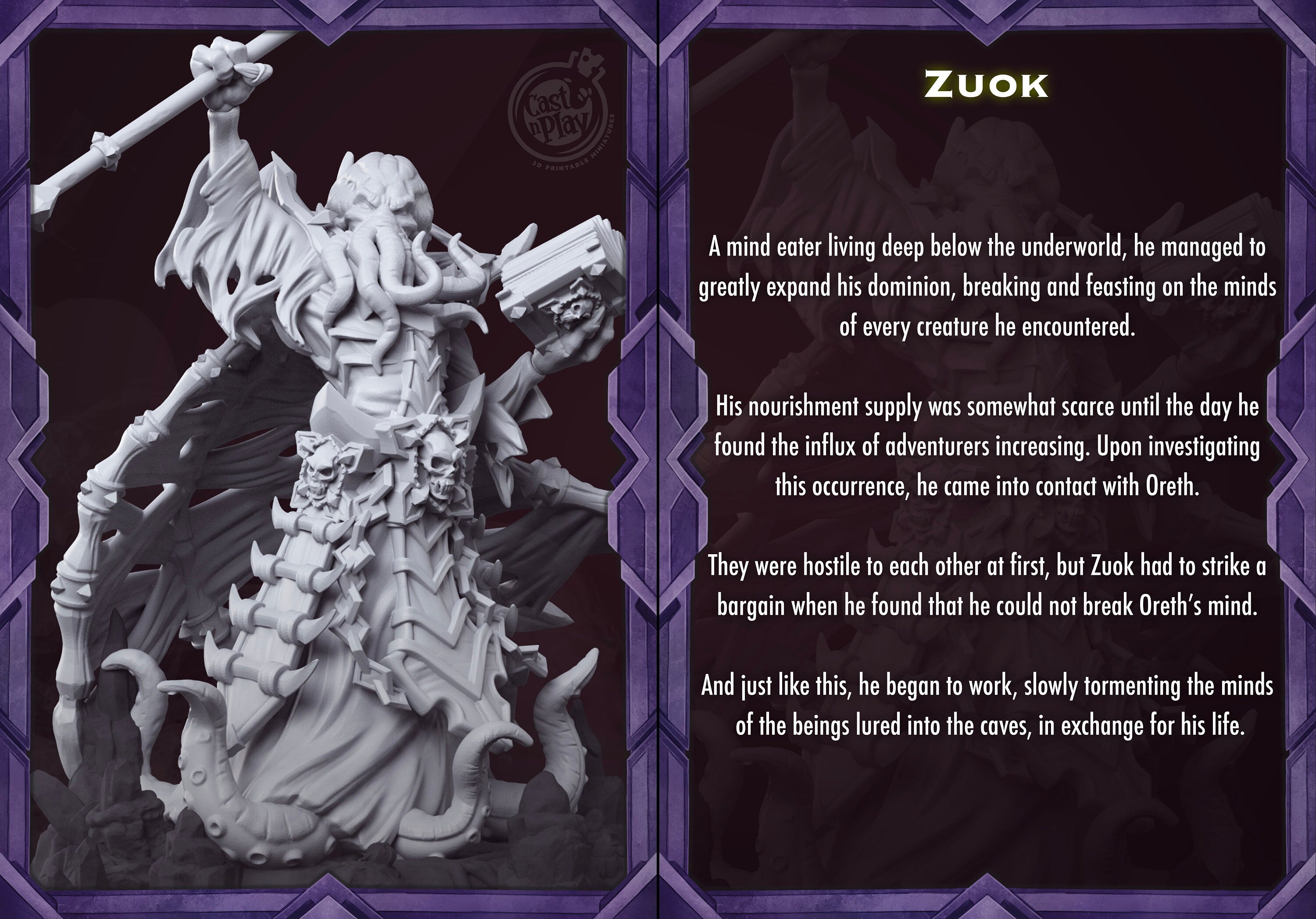 MIND FLAYER Illithid "Zuok" | Dungeons and Dragons | DnD | Pathfinder | Tabletop | RPG | Hero Size | 28 mm-Role Playing Miniatures
