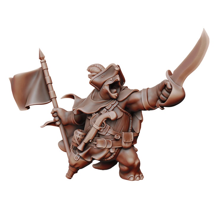 TORTLE FOLK "Pirate" | Dungeons and Dragons | DnD | Pathfinder | Tabletop | RPG | Hero Size | 28 mm-Role Playing Miniatures