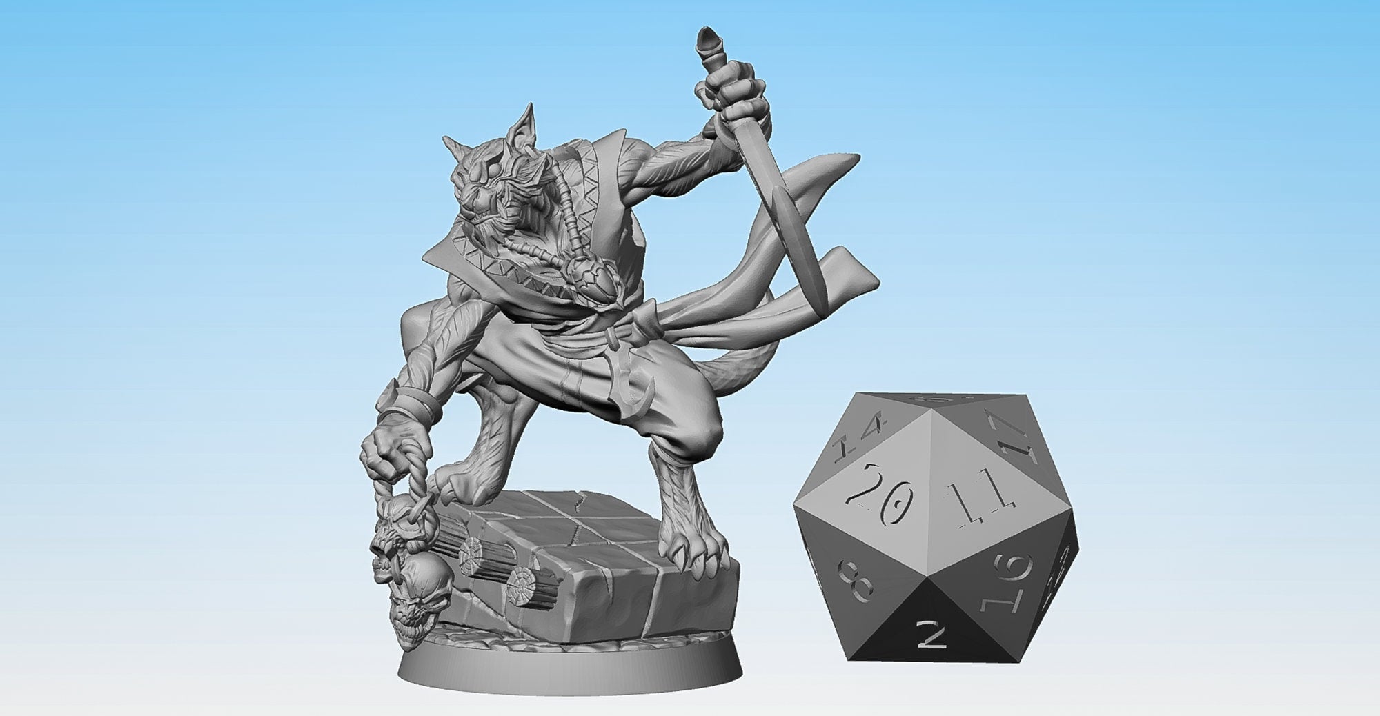RAKSHASA "Assassin" | Tabaxi | Dungeons and Dragons | DnD | Pathfinder | Tabletop | RPG | Hero Size | 28 mm-Role Playing Miniatures