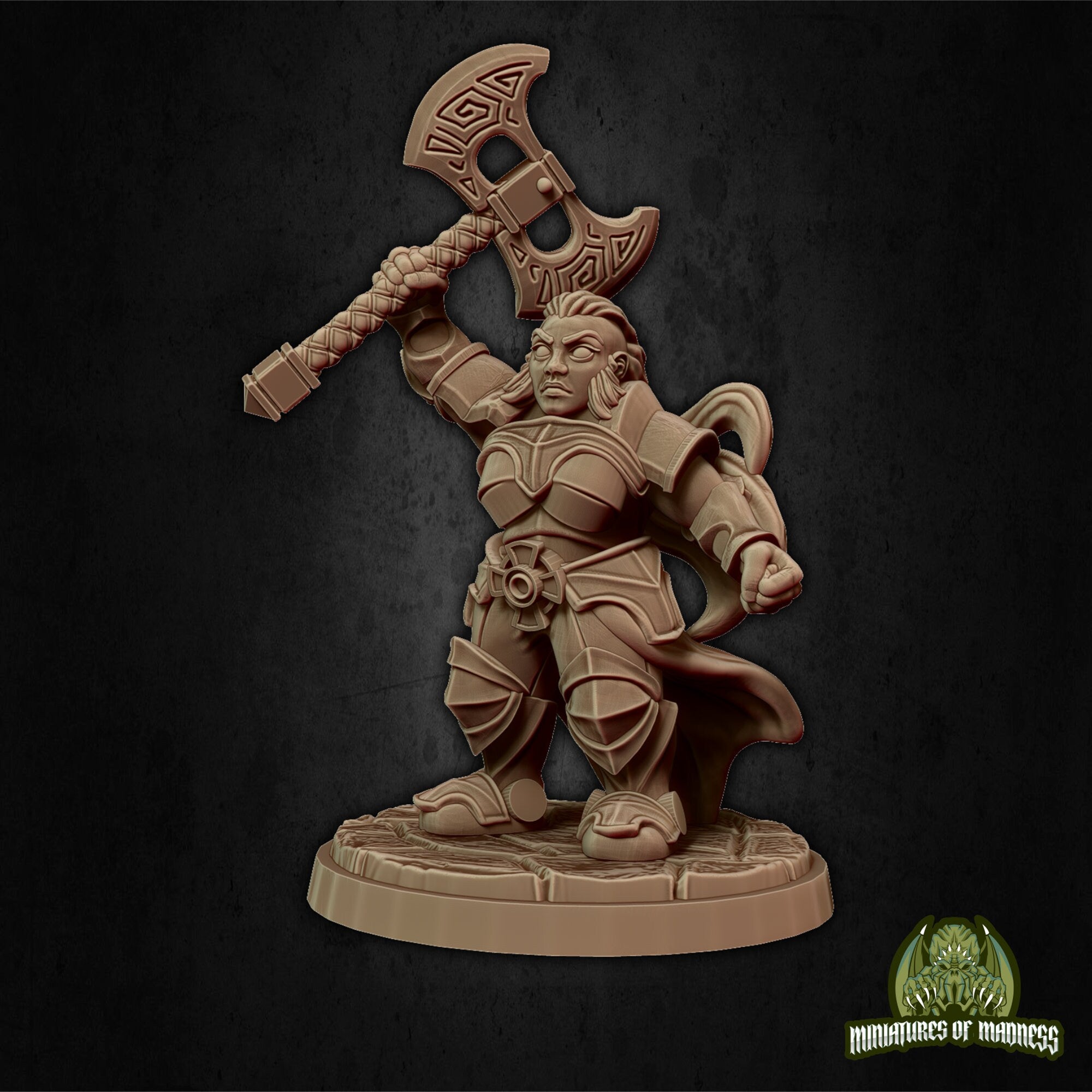 DWARF CLERIC (F) "Rilonna Ironmind" | Dungeons and Dragons | DnD | Pathfinder | Tabletop | RPG | Hero Size | 28 mm-Role Playing Miniatures