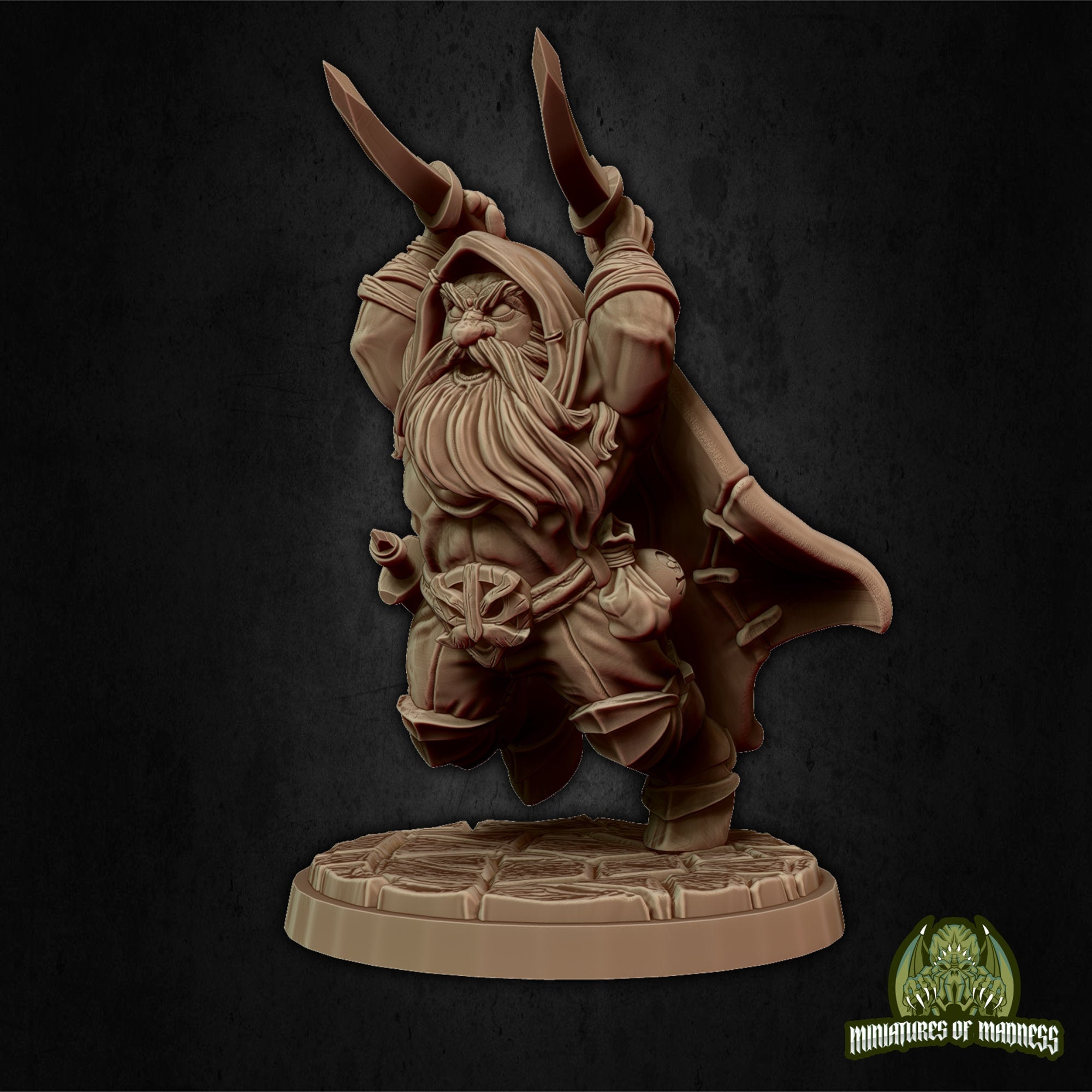 DWARF ROGUE (M) "Kogan the Raider" | Dungeons and Dragons | DnD | Pathfinder | Tabletop | RPG | Hero Size | 28 mm-Role Playing Miniatures