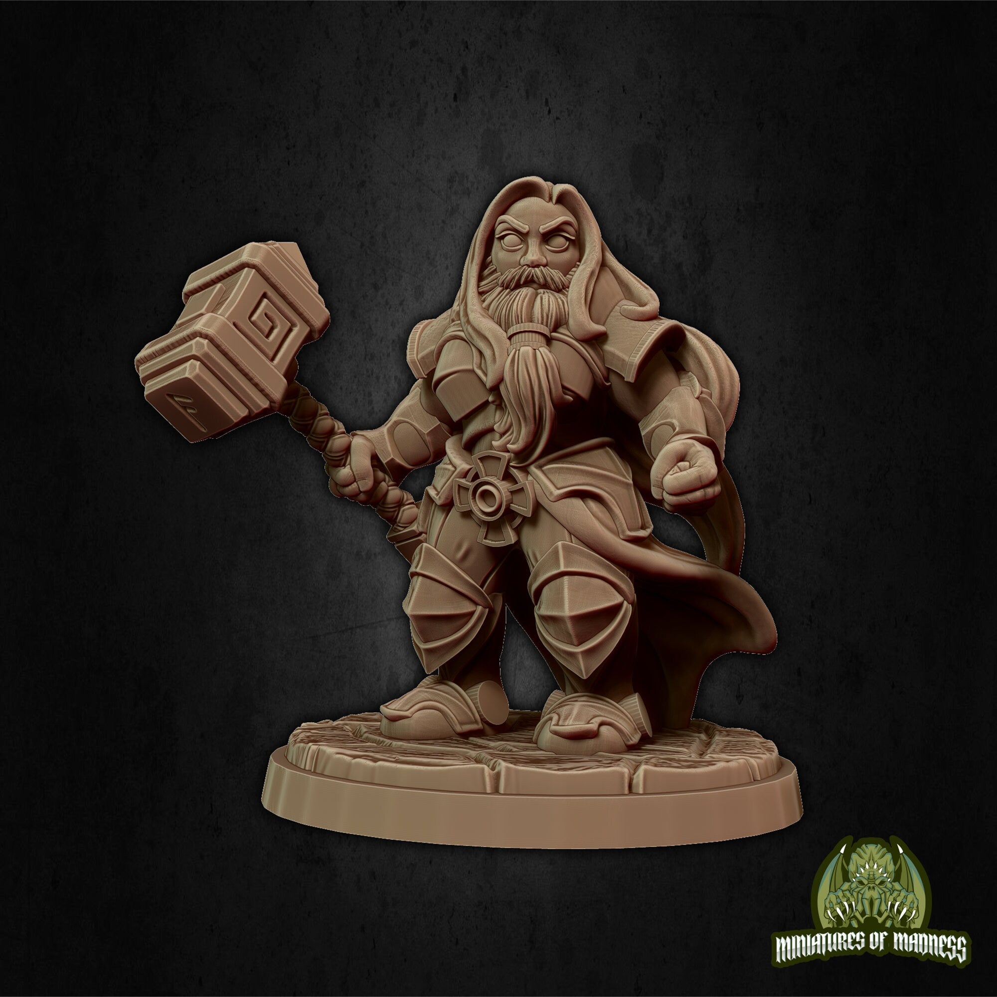 DWARF (F) PALADIN (2 Versions) "Malyan the Proud" | Dungeons and Dragons | DnD | Pathfinder | Tabletop | RPG | Hero Size | 28 mm-Role Playing Miniatures