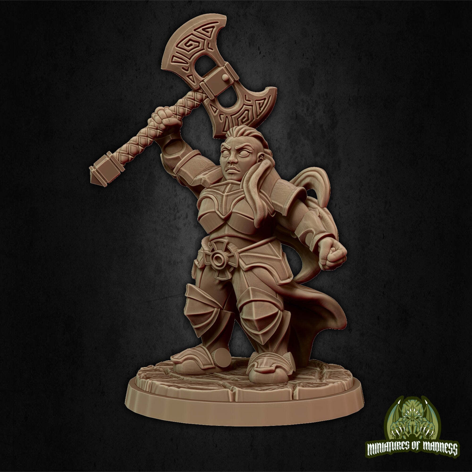 DWARF CLERIC (F) "Rilonna Ironmind" | Dungeons and Dragons | DnD | Pathfinder | Tabletop | RPG | Hero Size | 28 mm-Role Playing Miniatures