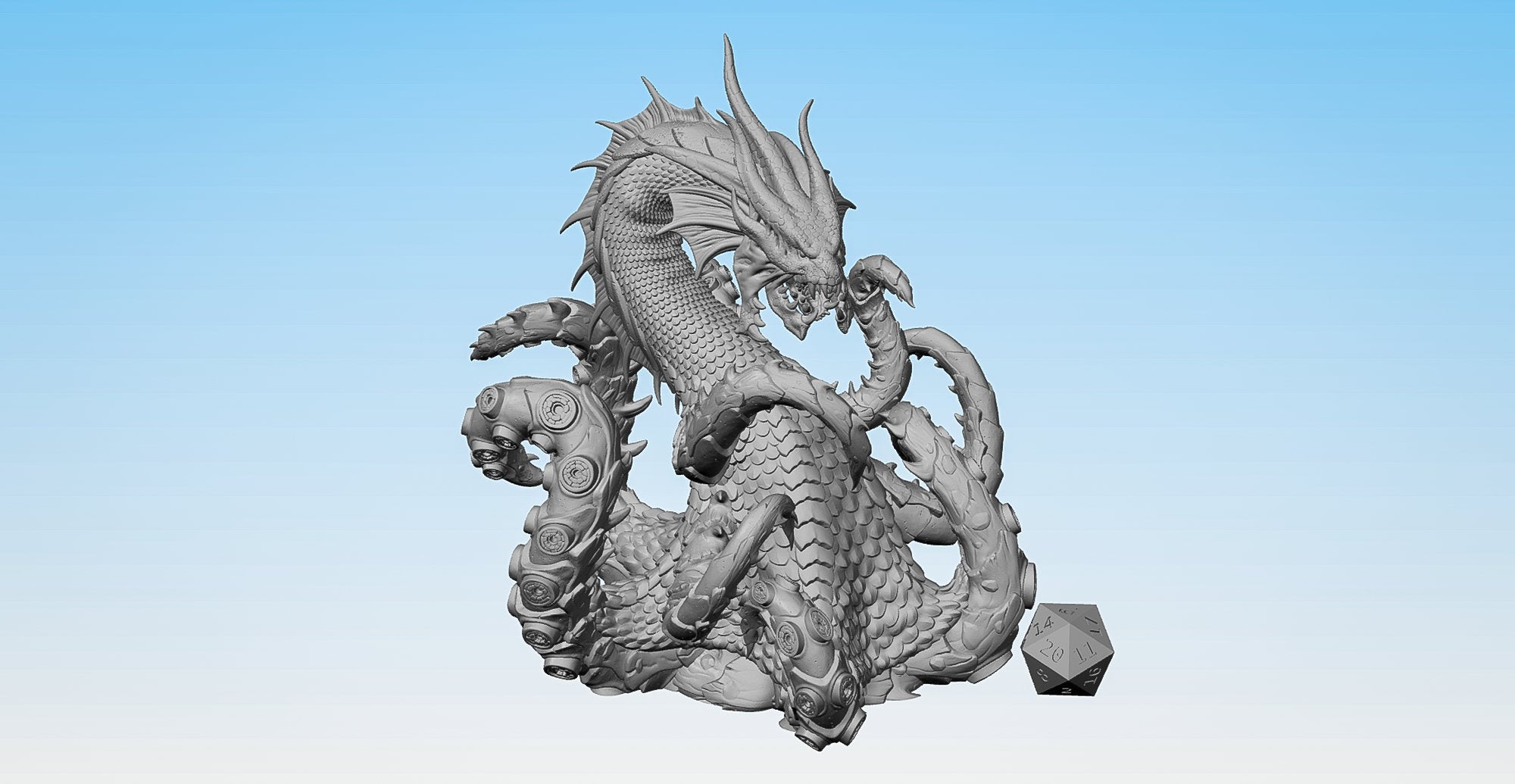 DRAGON KRAKEN | Dungeons and Dragons | DnD | Pathfinder | Tabletop | RPG | Hero Size | 28 mm-Role Playing Miniatures