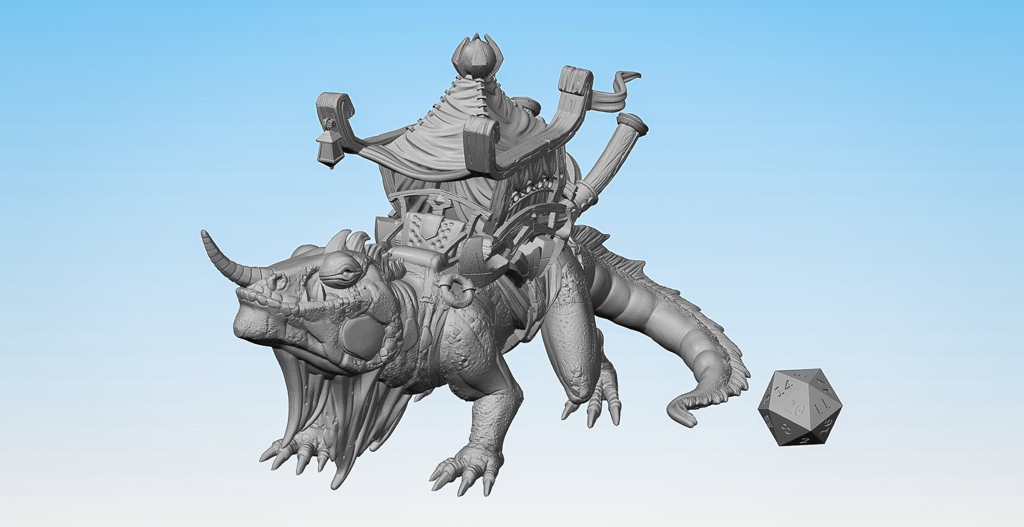 GIANT LIZARD "Travel in Style" | Dungeons and Dragons | DnD | Pathfinder | Tabletop | RPG | Hero Size | 28 mm-Role Playing Miniatures