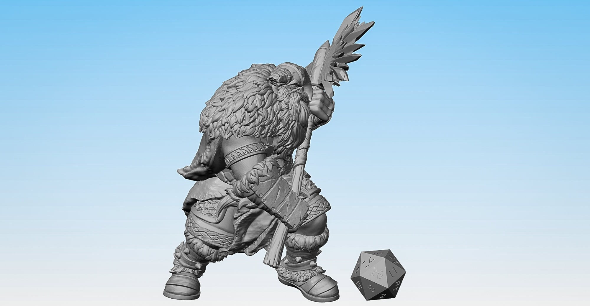 FROST GIANT "Ice Axe" | Dungeons and Dragons | DnD | Pathfinder | Tabletop | RPG | Hero Size | 28 mm-Role Playing Miniatures