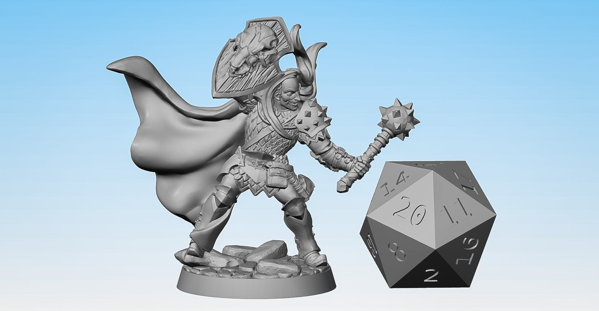 HERO FIGHTER "Brent of Goobertown" | Dungeons and Dragons | DnD | Pathfinder | Tabletop | RPG | Hero Size | 28 mm-Role Playing Miniatures