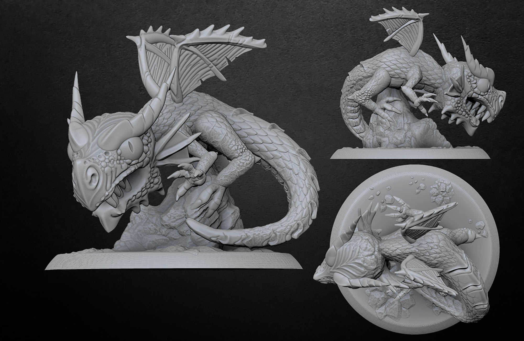 RED DRAGON 9x11 cm | CHIBI Style | Figurine | Dice Head | Resin 3D Print-Figurines