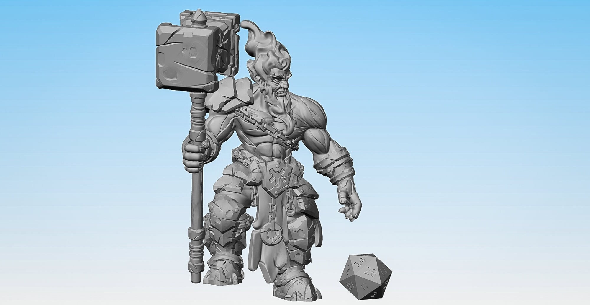 FIRE GIANT (M) "Hammertime" | Dungeons and Dragons | DnD | Pathfinder | Tabletop | RPG | Hero Size | 28 mm-Role Playing Miniatures