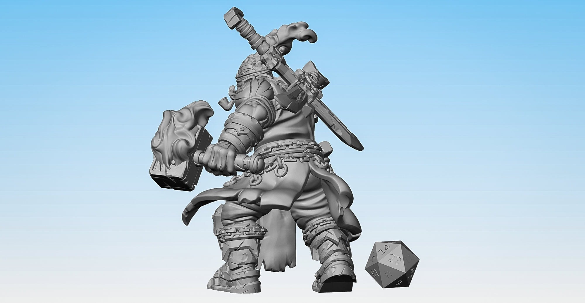 FIRE GIANT (M) "Fire & Hammer" | Dungeons and Dragons | DnD | Pathfinder | Tabletop | RPG | Hero Size | 28 mm-Role Playing Miniatures