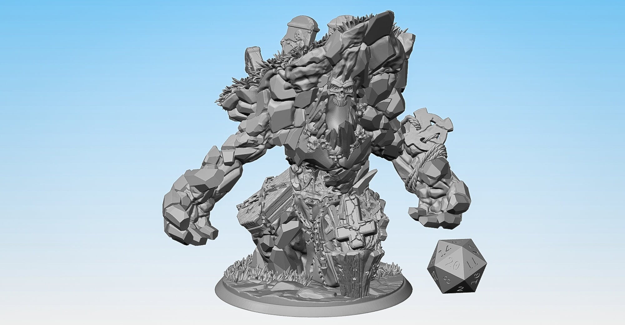 GRAVEYARD GOLEM | Dungeons and Dragons | DnD | Pathfinder | Tabletop | RPG | Hero Size | 28 mm-Role Playing Miniatures