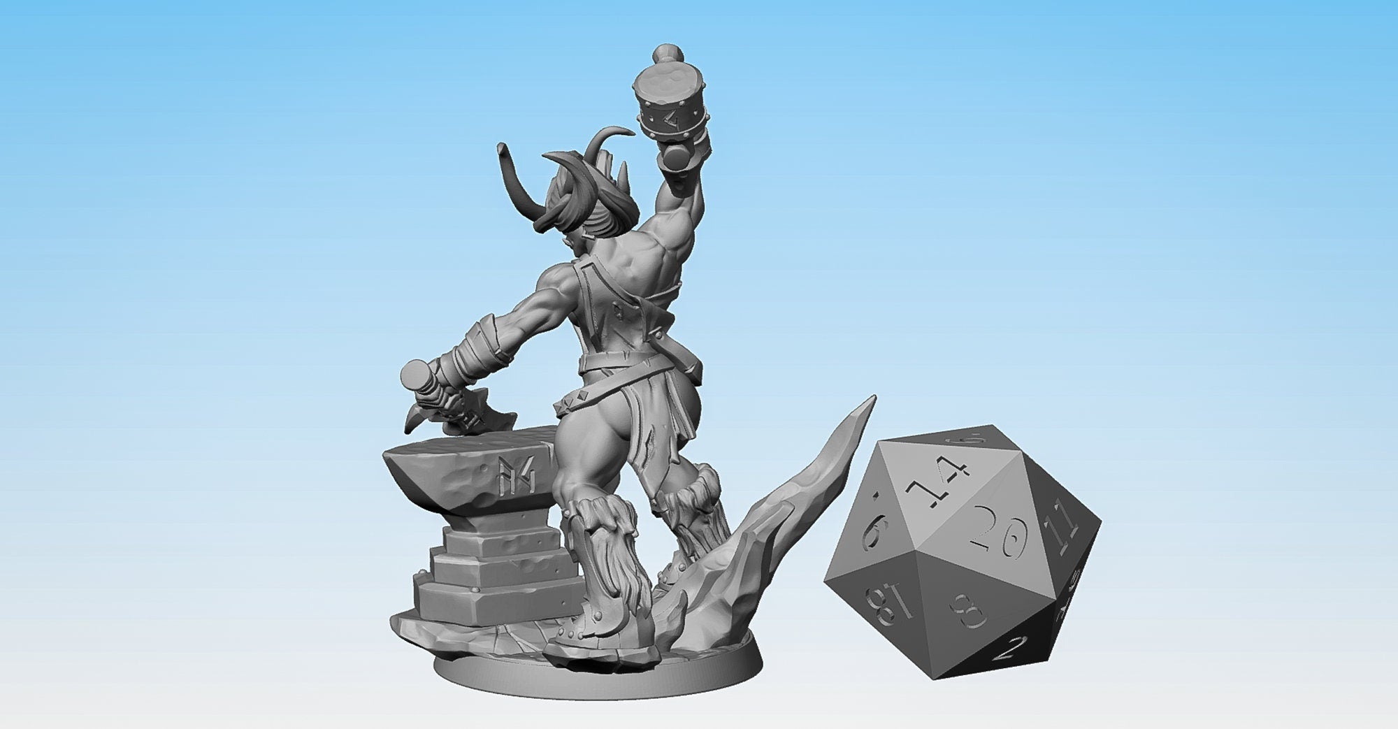 FROST ORC Blacksmith "Logranna Helforge" | Dungeons and Dragons | DnD | Pathfinder | Tabletop | RPG | Hero Size | 28 mm-Role Playing Miniatures