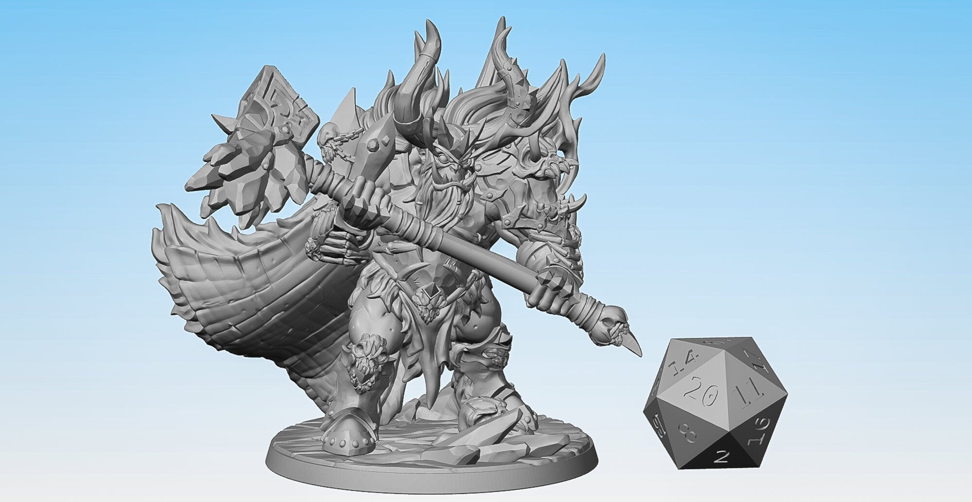 FROST ORC (Boss) "Grothak Doomfist" | Dungeons and Dragons | DnD | Pathfinder | Tabletop | RPG | Hero Size | 28 mm-Role Playing Miniatures
