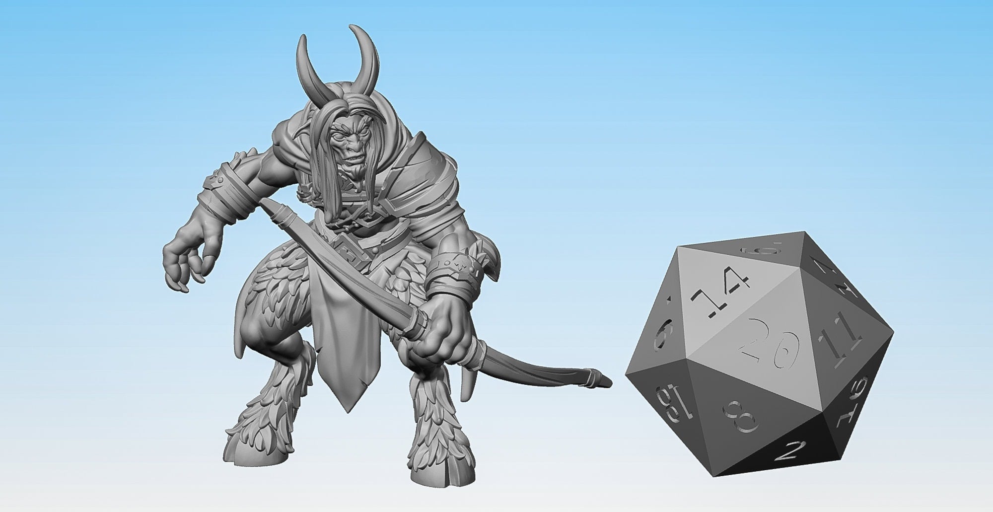 SATYR "Ranger" | Dungeons and Dragons | DnD | Pathfinder | Tabletop | RPG | Hero Size | 28 mm-Role Playing Miniatures