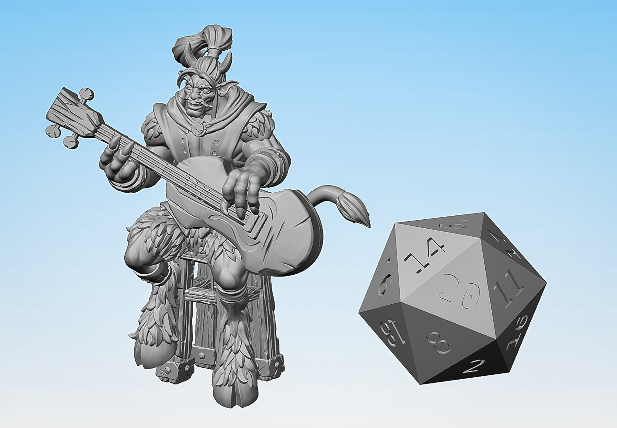 SATYR "Bard" | Dungeons and Dragons | DnD | Pathfinder | Tabletop | RPG | Hero Size | 28 mm-Role Playing Miniatures