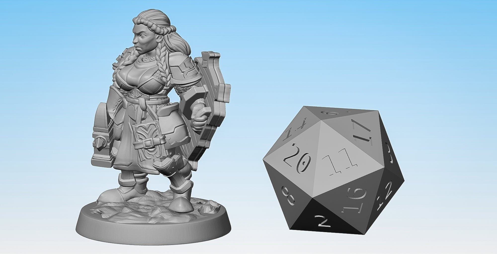 DWARF CLERIC (F) "Heroine" | Dungeons and Dragons | DnD | Pathfinder | Tabletop | RPG | Hero Size | 28 mm-Role Playing Miniatures