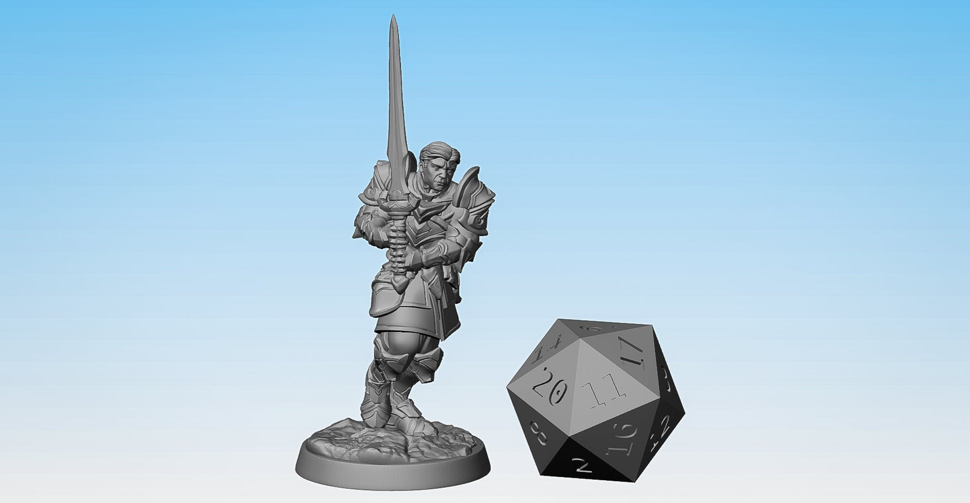 PALADIN "Charge" | Dungeons and Dragons | DnD | Pathfinder | Tabletop | RPG | Hero Size | 28 mm-Role Playing Miniatures