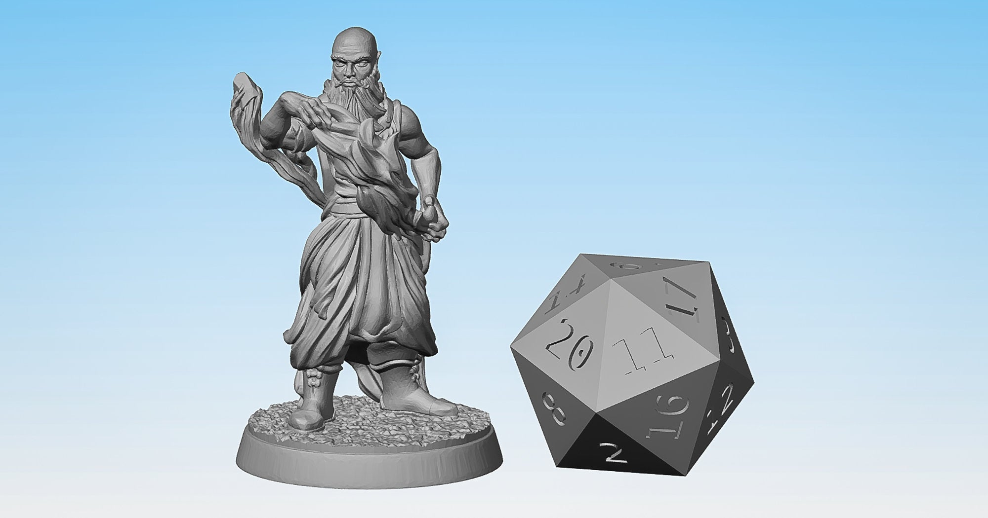 WIZARD "Hero without hat" | Dungeons and Dragons | DnD | Pathfinder | Tabletop | RPG | Hero Size | 28 mm-Role Playing Miniatures