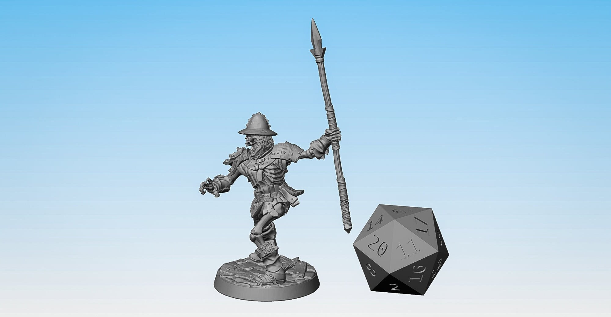 SKELETON FIGHTER (Old Burg) "Spear" | Dungeons and Dragons | DnD | Pathfinder | Tabletop | RPG | Hero Size | 28 mm-Role Playing Miniatures