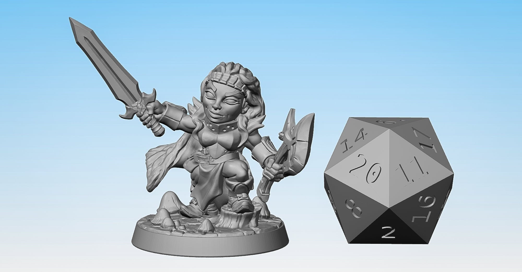 GNOME (F) "Mina" | Dungeons and Dragons | DnD | Pathfinder | Tabletop | RPG | Hero Size | 28 mm-Role Playing Miniatures