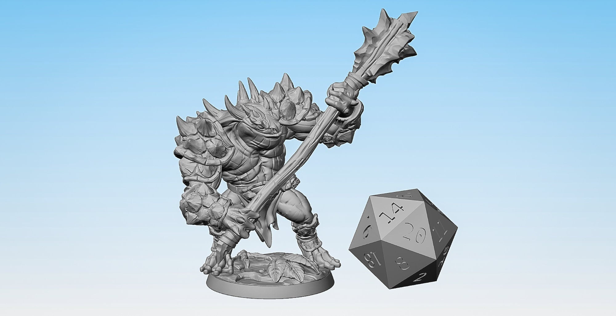 SLAAD BULL G "Flattener" | Dungeons and Dragons | DnD | Pathfinder | Tabletop | RPG | Hero Size | 28 mm-Role Playing Miniatures