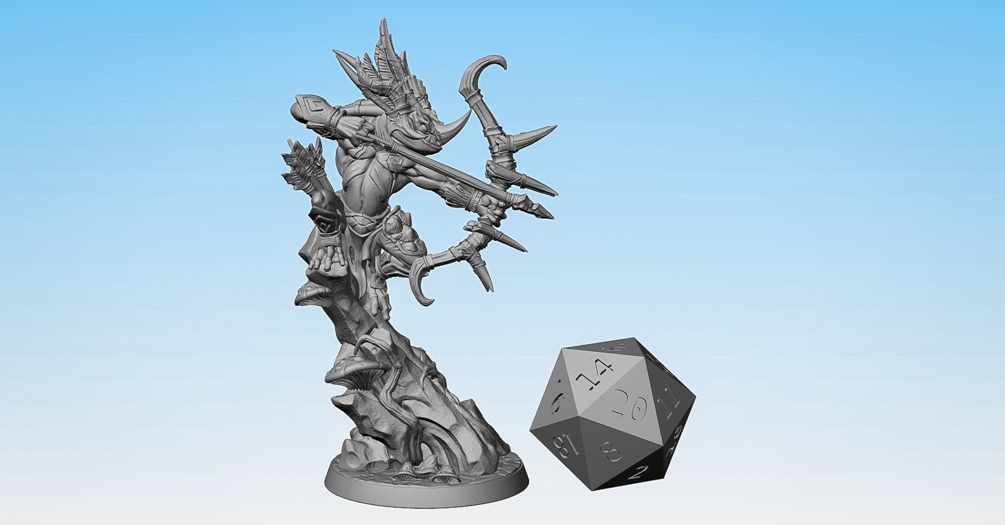 SLAAD CHAMPION "Rosputakk Venomtongue" | Dungeons and Dragons | DnD | Pathfinder | Tabletop | RPG | Hero Size | 28 mm-Role Playing Miniatures